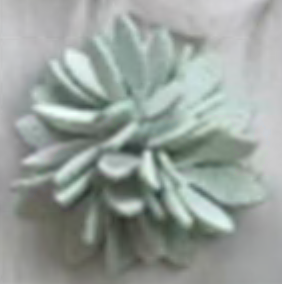 Шеврон кожзам пришивной Цветок, 2,5см, светло-серый, шт. Нашивка Кожзам